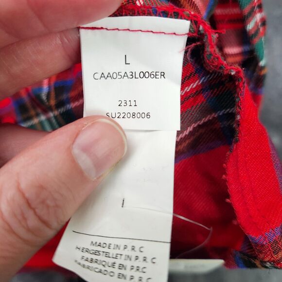 CUPSHE Women's Plaid Fall Dress Long Sleeve Tie Belt Large - Picture 4 of 10